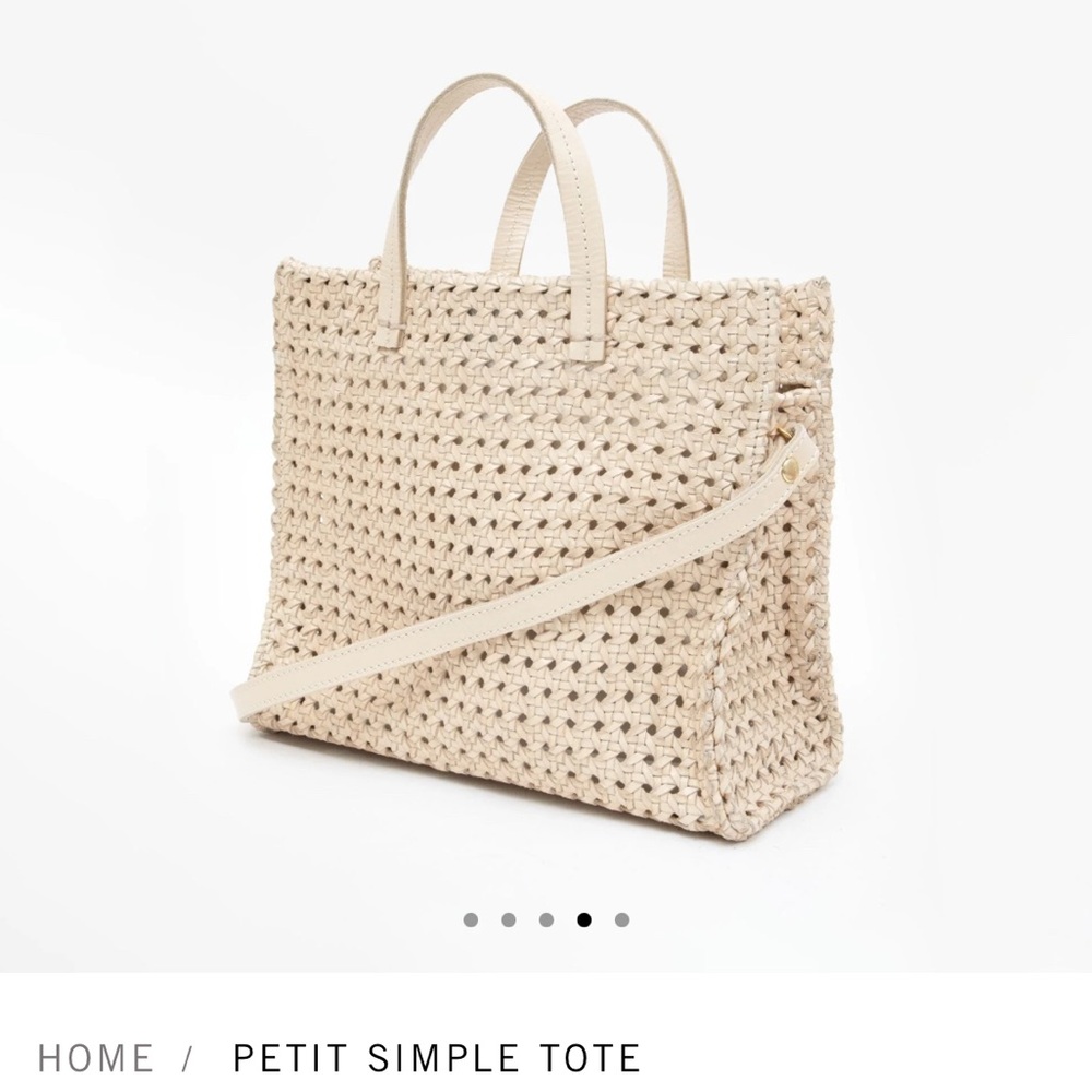 Clare V. Petite Simple Tote Cream Rattan